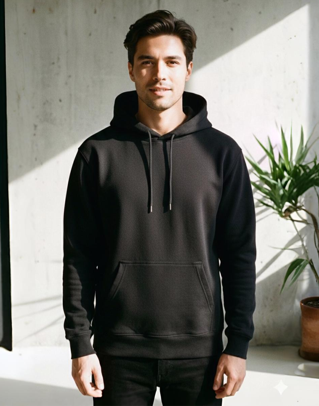 Premium Black Hoodie - Premium Cotton